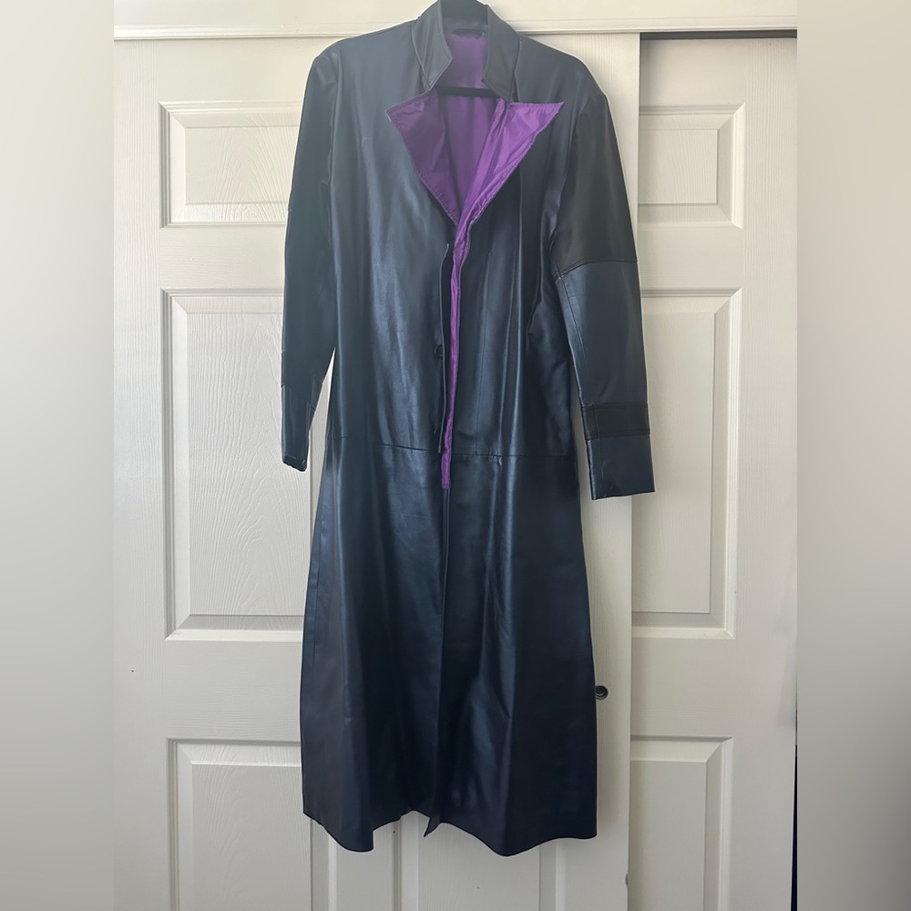 Women's Black and Purple Coat